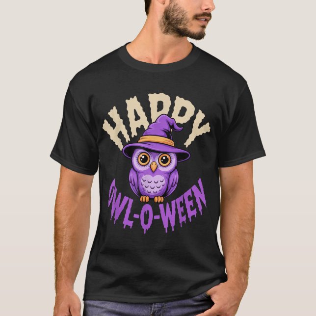 Happy Owl O Ween Owl Lovers Halloween For Spooky  T-Shirt (Front)