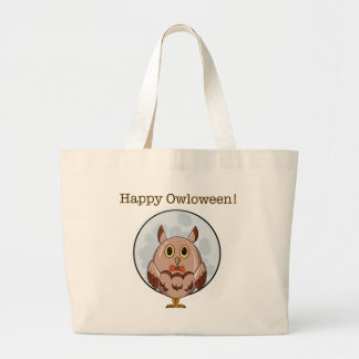 Happy Owloween  Large Tote Bag