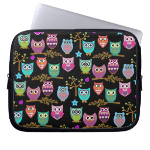 happy owls laptop sleeve