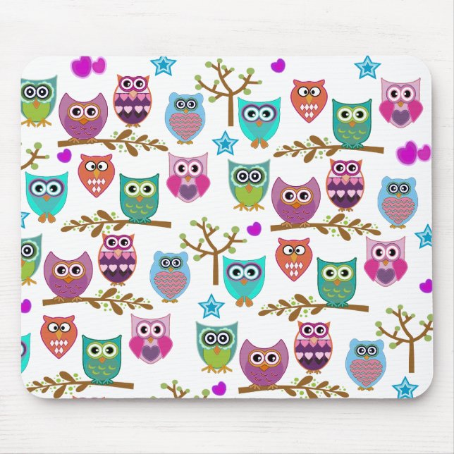 happy owls mouse mat (Front)
