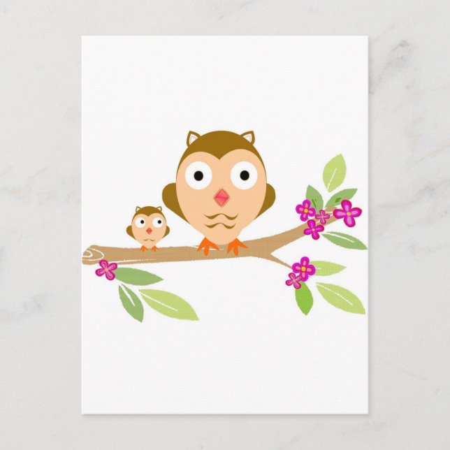 Happy Owls Postcard (Front)