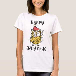 Happy Owly Days Funny Santa Owl T-Shirt