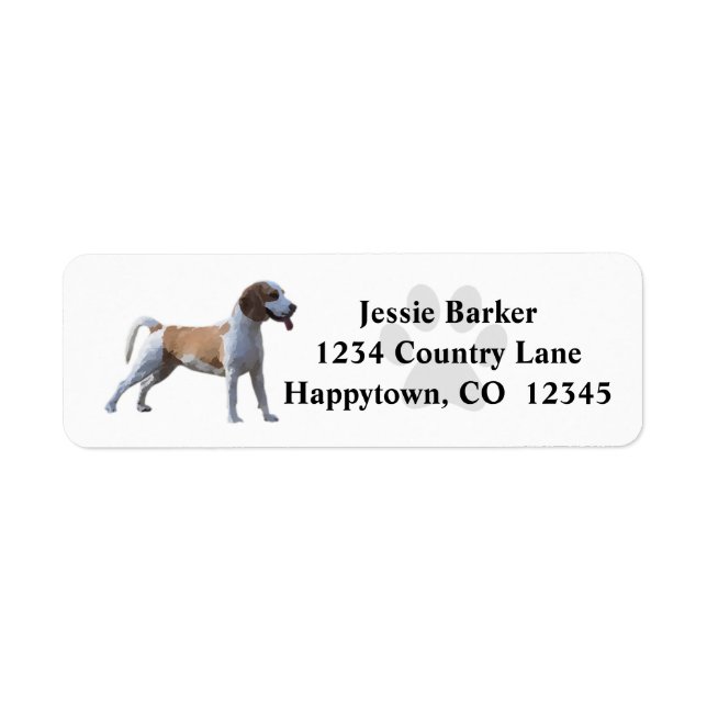 Happy Painted Beagle Return Address Label (Front)