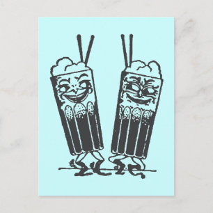 Happy Pair of Sodas Postcard