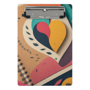 Happy Paly Flame Heart-Designed Mini Clipboard