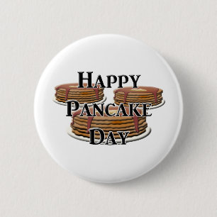 Happy Pancake Day 6 Cm Round Badge