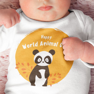 HAPPY Panda Animal Day Baby Bodysuit