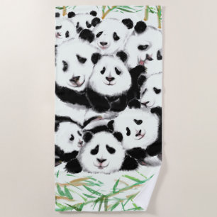 Happy Panda Beach Towel Funny