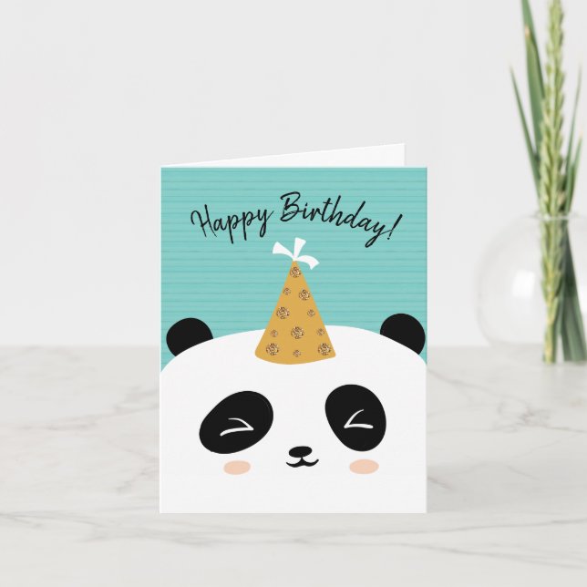 Happy Panda Birthday Card (Front)
