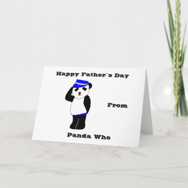 Happy Panda Father`s Day Card (Front)