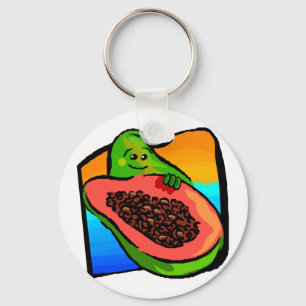 Happy Papaya Key Ring