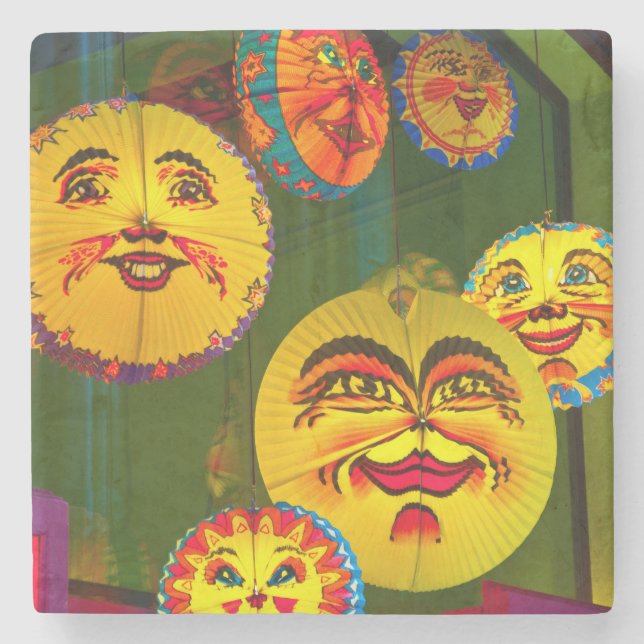 Happy Paper Fans Stone Coaster (Front)