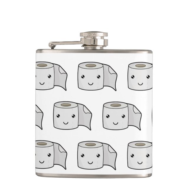 Happy Paper Hip Flask (Front)