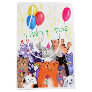 Happy Party Cats Gift Bag Funny - Custom Text