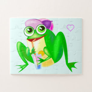 Happy Party Frog Puzzle - Painting