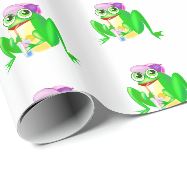 Happy Party Frog Wrapping Paper  (Roll Corner)