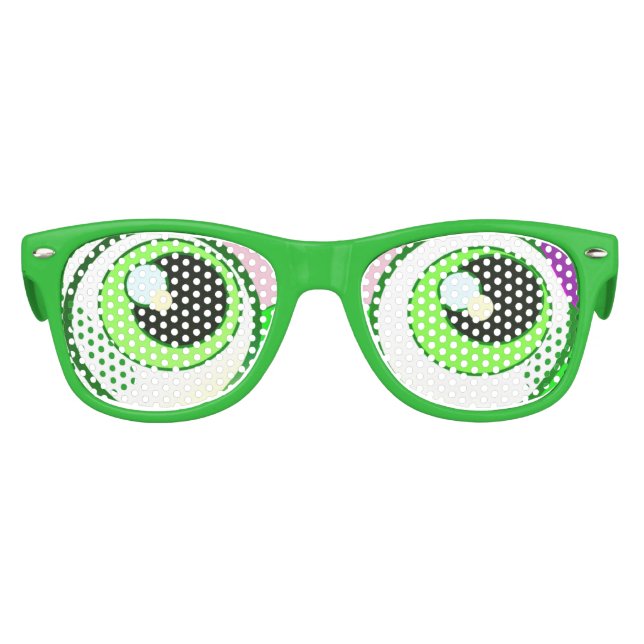 Happy Party Green Eyes Kids Sunglasses (Front)
