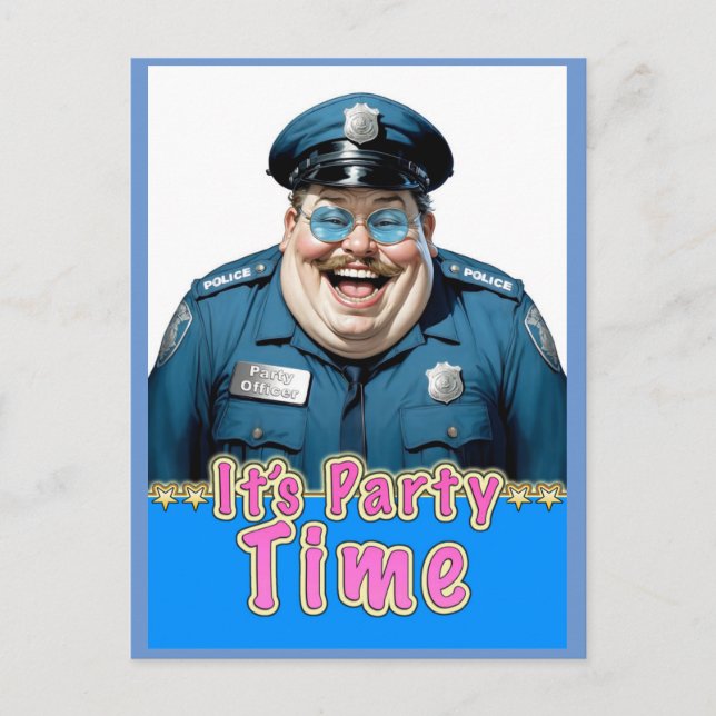 happy Party Officer Postcard (Front)