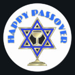 Happy Passover Classic Round Sticker<br><div class="desc"></div>