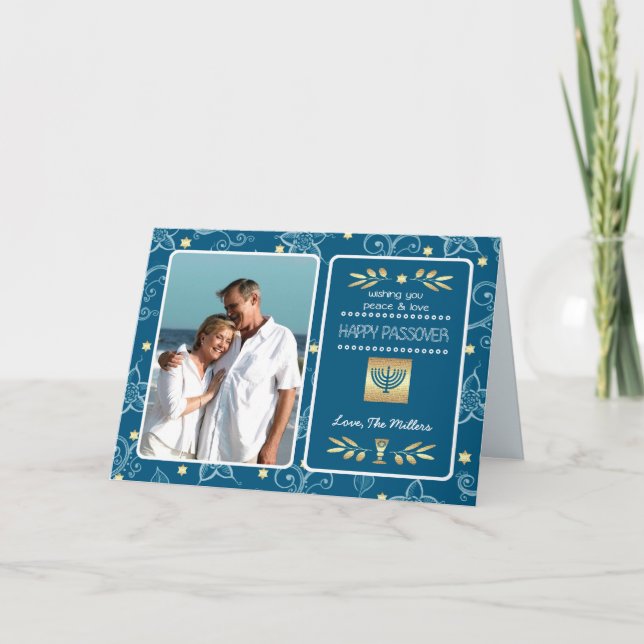 Happy Passover. Custom Photo  Card (Front)