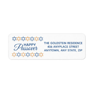 Happy Passover Elegant Blue and Gold Star of David