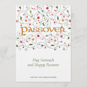 Happy Passover - Flat Greeting Card