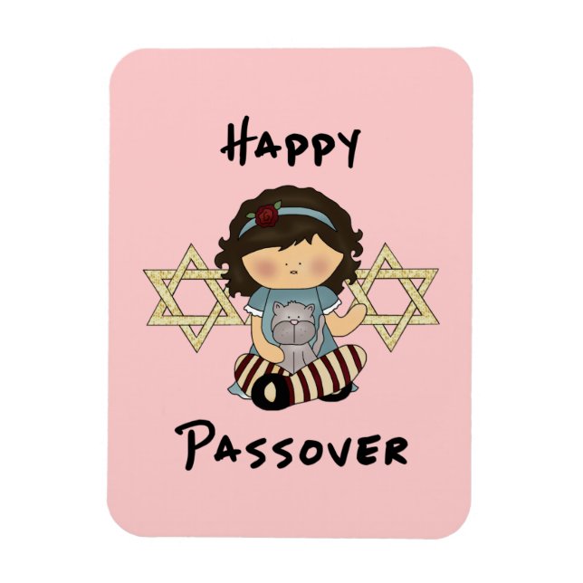 Happy Passover Girl Magnet (Vertical)
