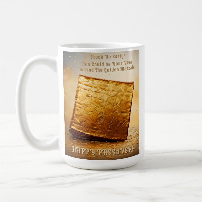 Happy Passover! Golden Matzah Coffee Mug (Left)