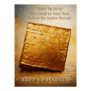 Happy Passover! Golden Matzah Poster