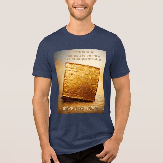 Happy Passover! Golden Matzah Tri-Blend Shirt (Front)