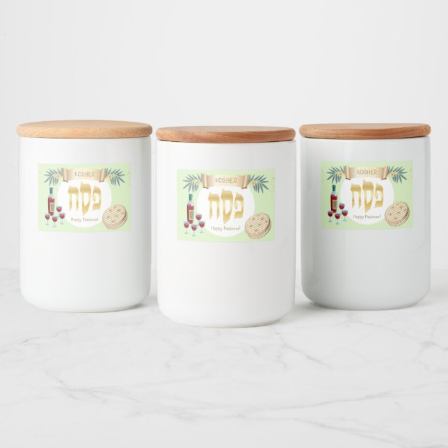 Happy Passover Holiday Kosher Pesach Seder Food Label (Bottles)