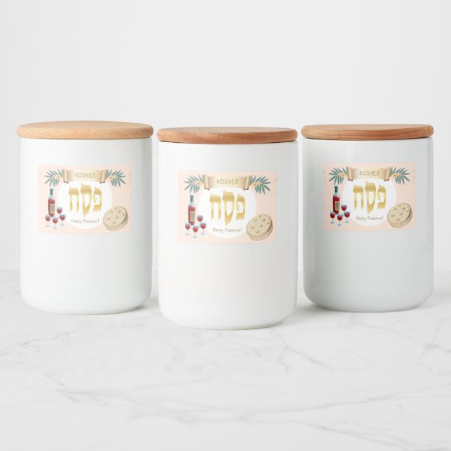 Happy Passover Holiday Kosher Pesach Seder Food Label (Bottles)
