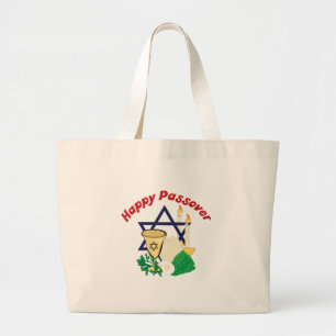 Happy Passover Large Tote Bag