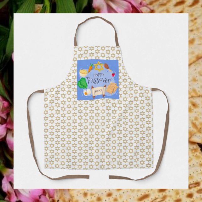 Happy Passover Matzoh Star of David Apron (Creator Uploaded)