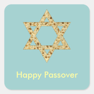 Happy Passover Matzoh Star of David  Square Sticker