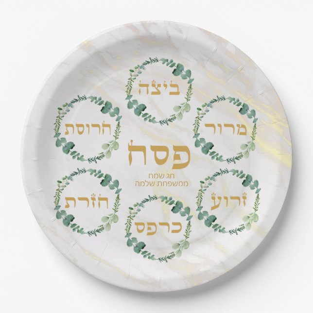 happy passover personalised plate (Front)