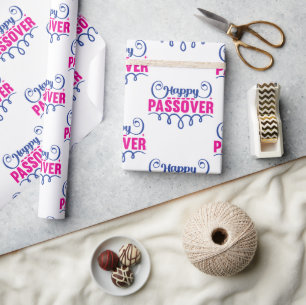 Happy Passover Script Wrapping Paper