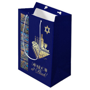 Happy Passover. Seder Table Icon Gift Paper Bags