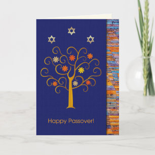 Happy Passover. Spring Flowering Tree  Card