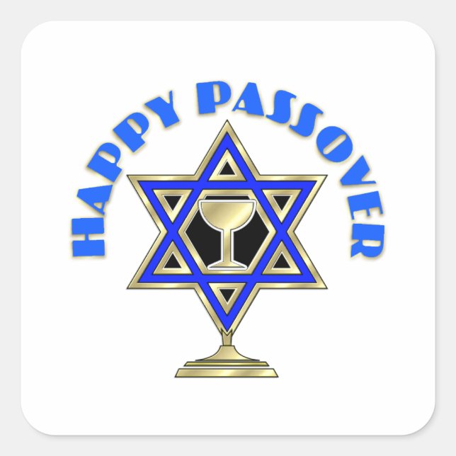 Happy Passover Square Sticker (Front)