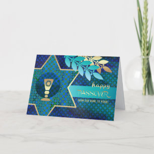 Happy Passover. Star of David and Kiddush Cup  Card