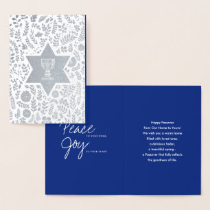 Happy Passover. Star of David and Kiddush  Foil Card