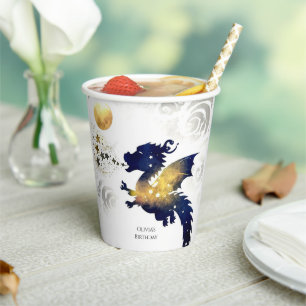 Happy Pastel Dragon Birthday Paper Cups
