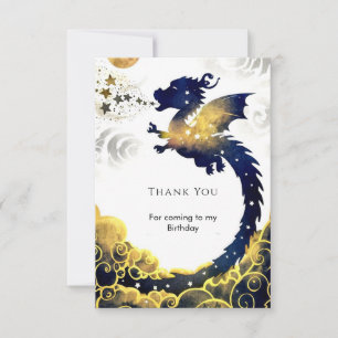 Happy Pastel Dragon Birthday Thank You Card