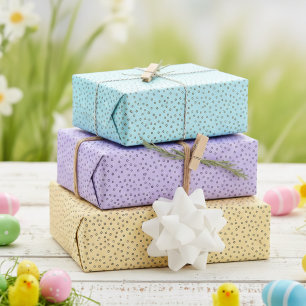 Happy Pastel Hand Drawn Polka Dots Easter Wrapping Paper Sheet