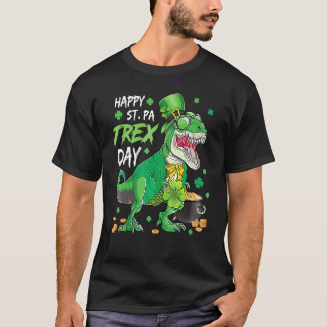 Happy Pat Rex Day Dinosaur T Rex St Patrick's Day  T-Shirt (Front)