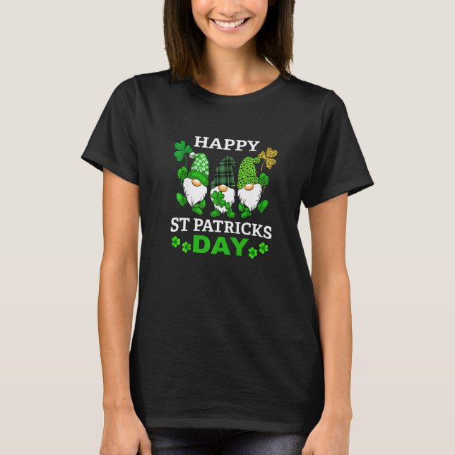 Happy Patrick's Day Green Gnomes  St Patricks Day T-Shirt (Front)