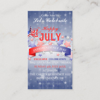 Happy Patriotic 4th Of July Independence Day Enclosure Card