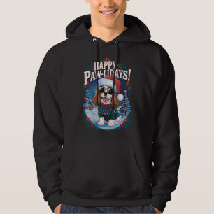 Happy Pawliday Cavalier King Charles Spaniel Xmas Hoodie