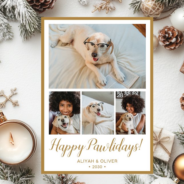 Happy Pawlidays 4 Photo  Holiday Card (Creator Uploaded)